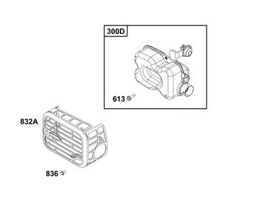 Exhaust Group Diagram and Parts List for 100000 - 19Z999 Briggs and Stratton Engine